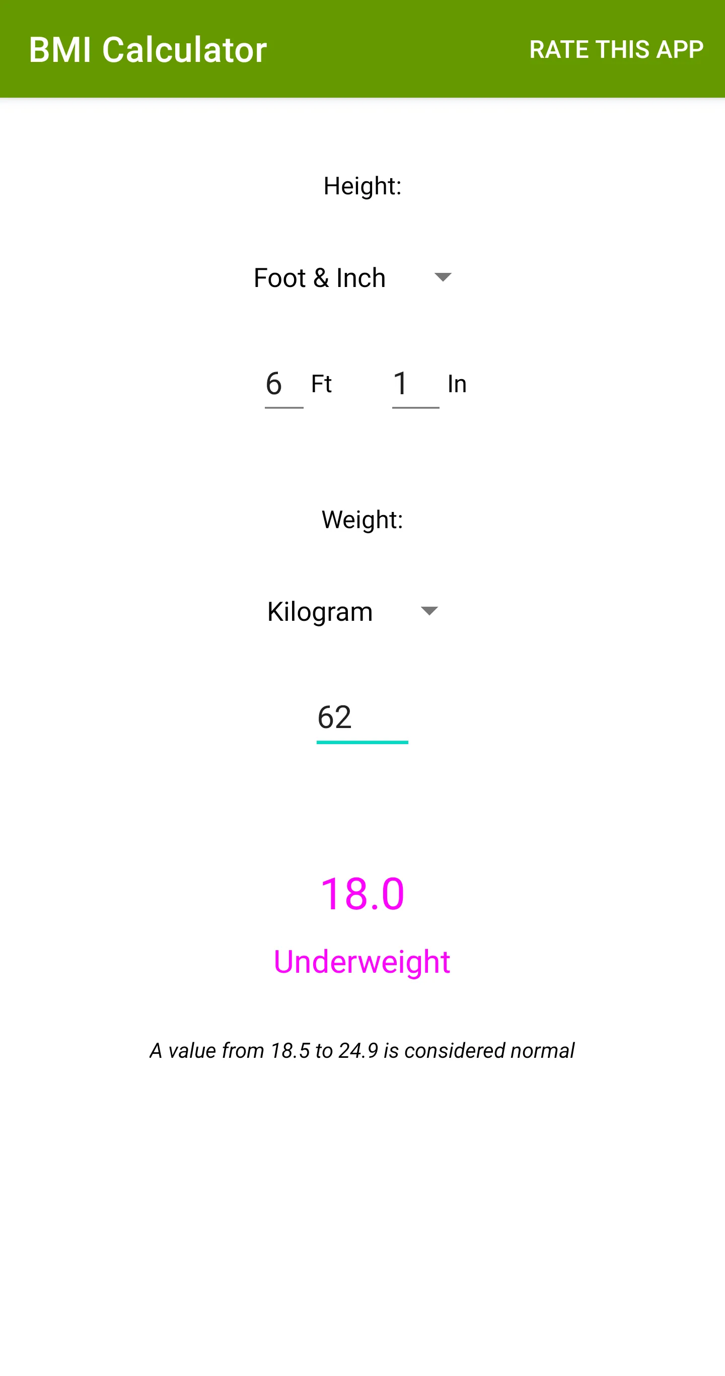 BMI Calculator | Indus Appstore | Screenshot