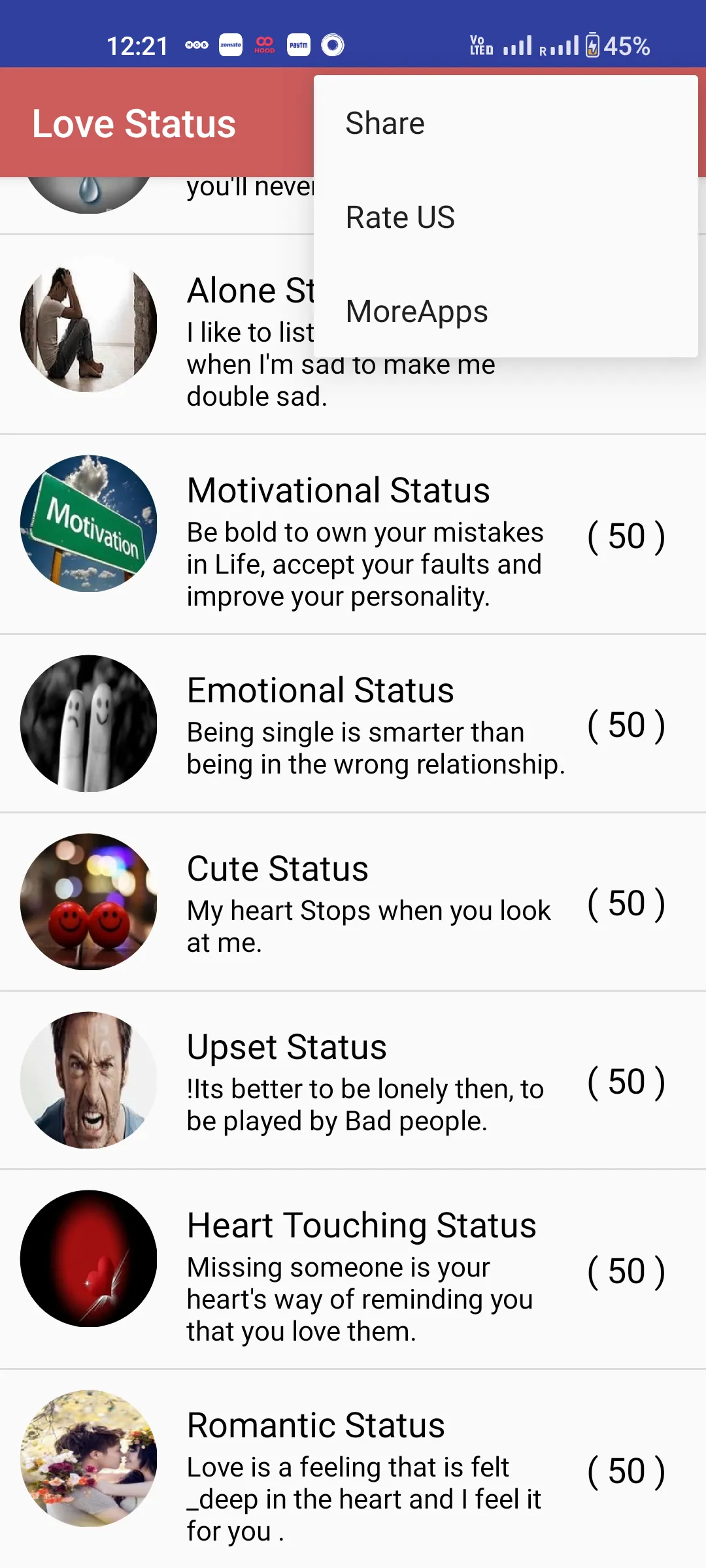 Love Status | Indus Appstore | Screenshot