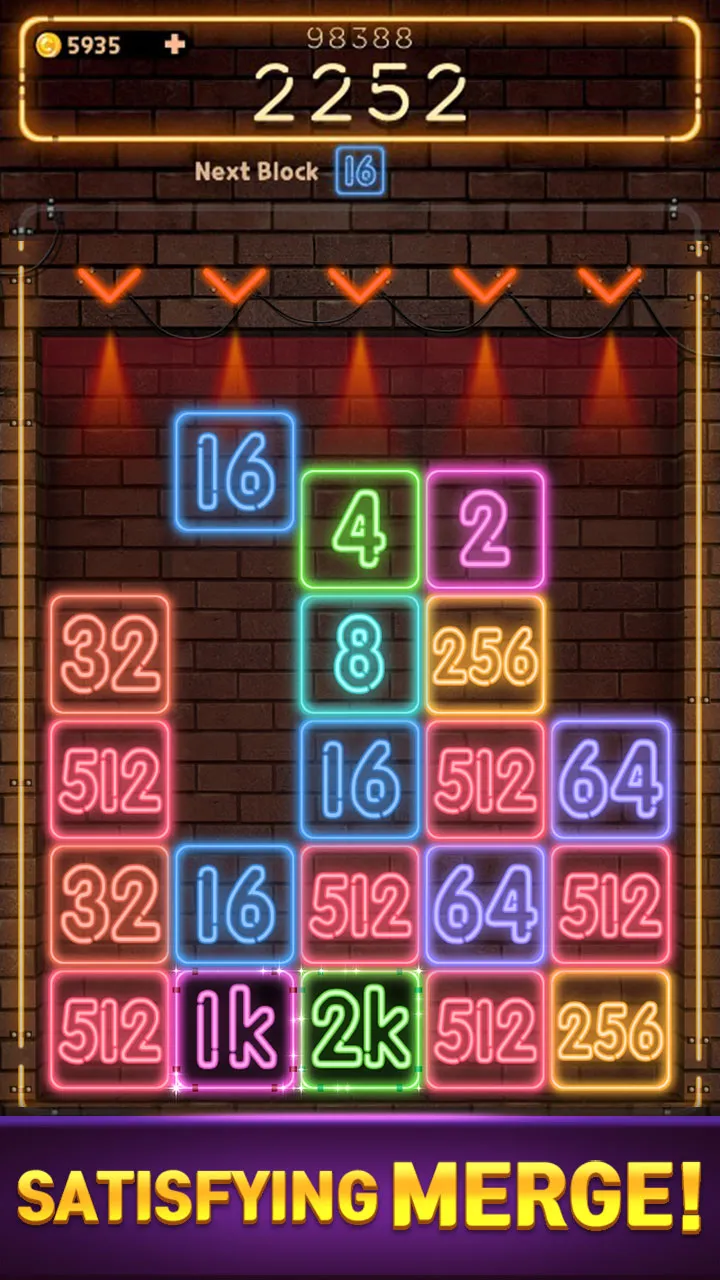 Drop Number : Neon 2048 | Indus Appstore | Screenshot