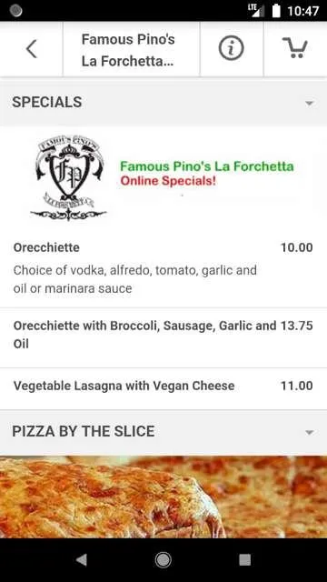 Pino's La Forchetta Pizza | Indus Appstore | Screenshot