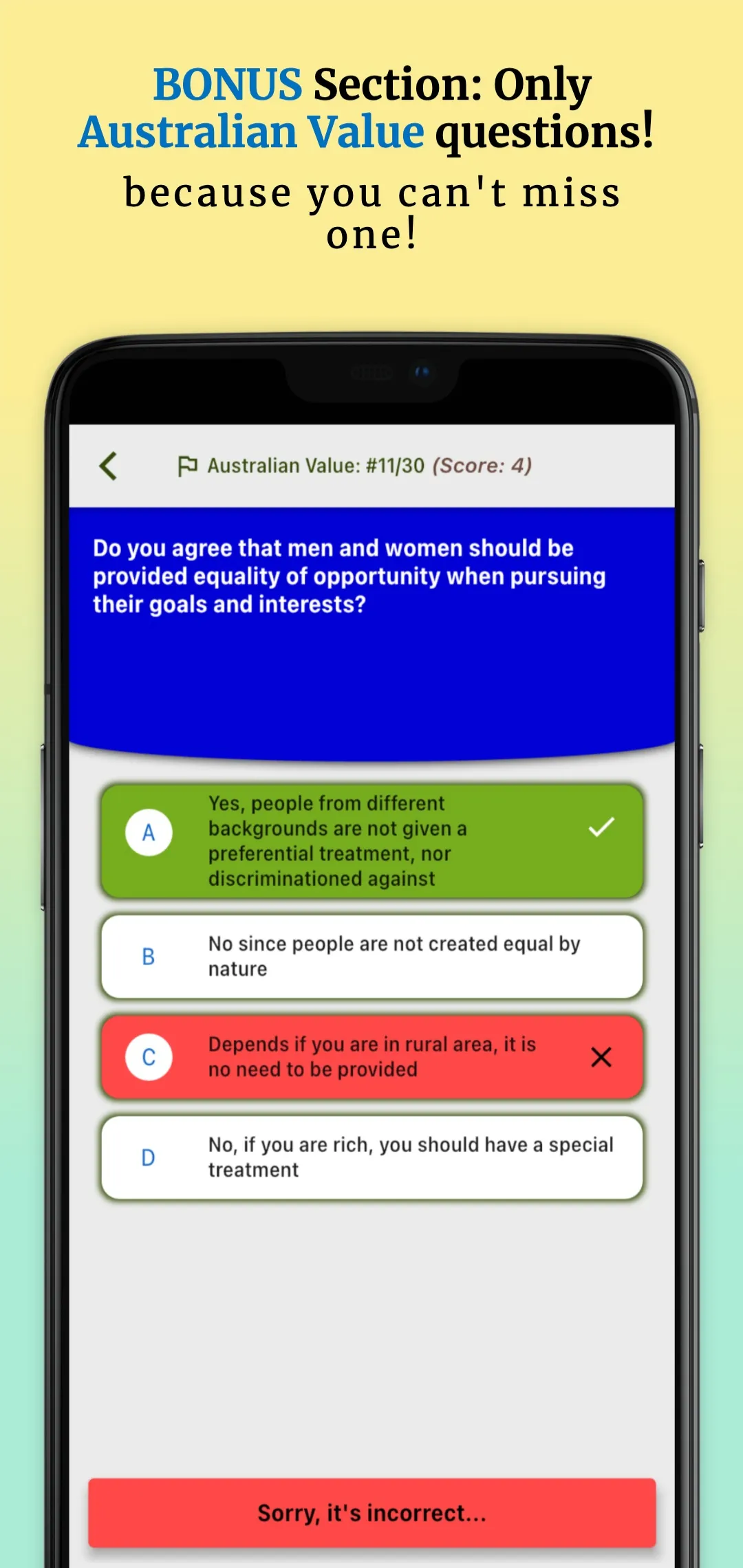 AustralianCitizenshipTest 2023 | Indus Appstore | Screenshot