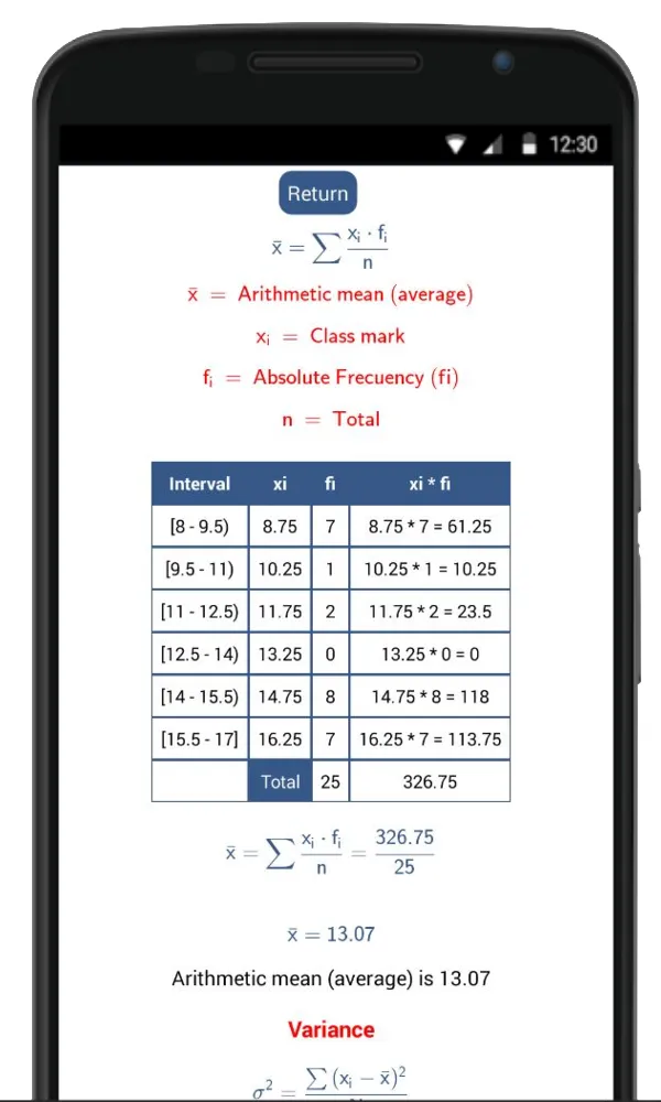 Statistics Calculator | Indus Appstore | Screenshot