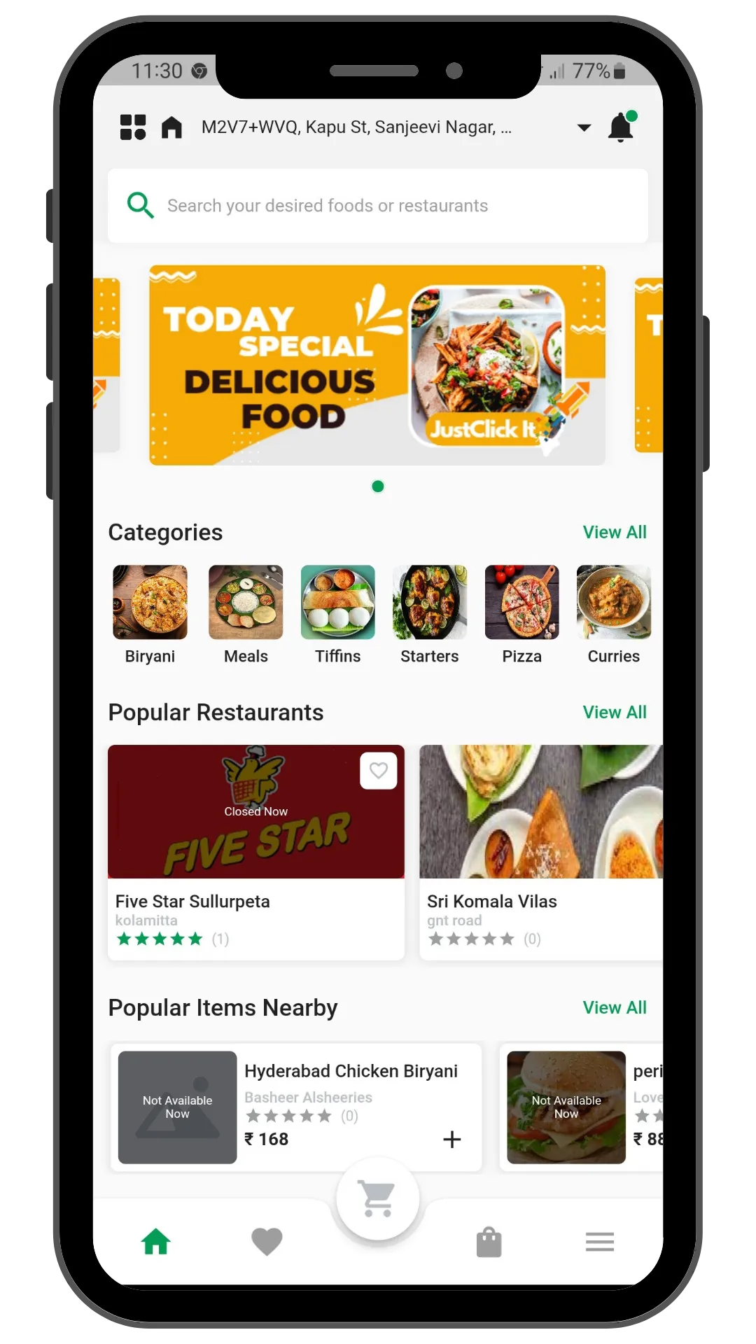 JustClick - Food Delivery App | Indus Appstore | Screenshot