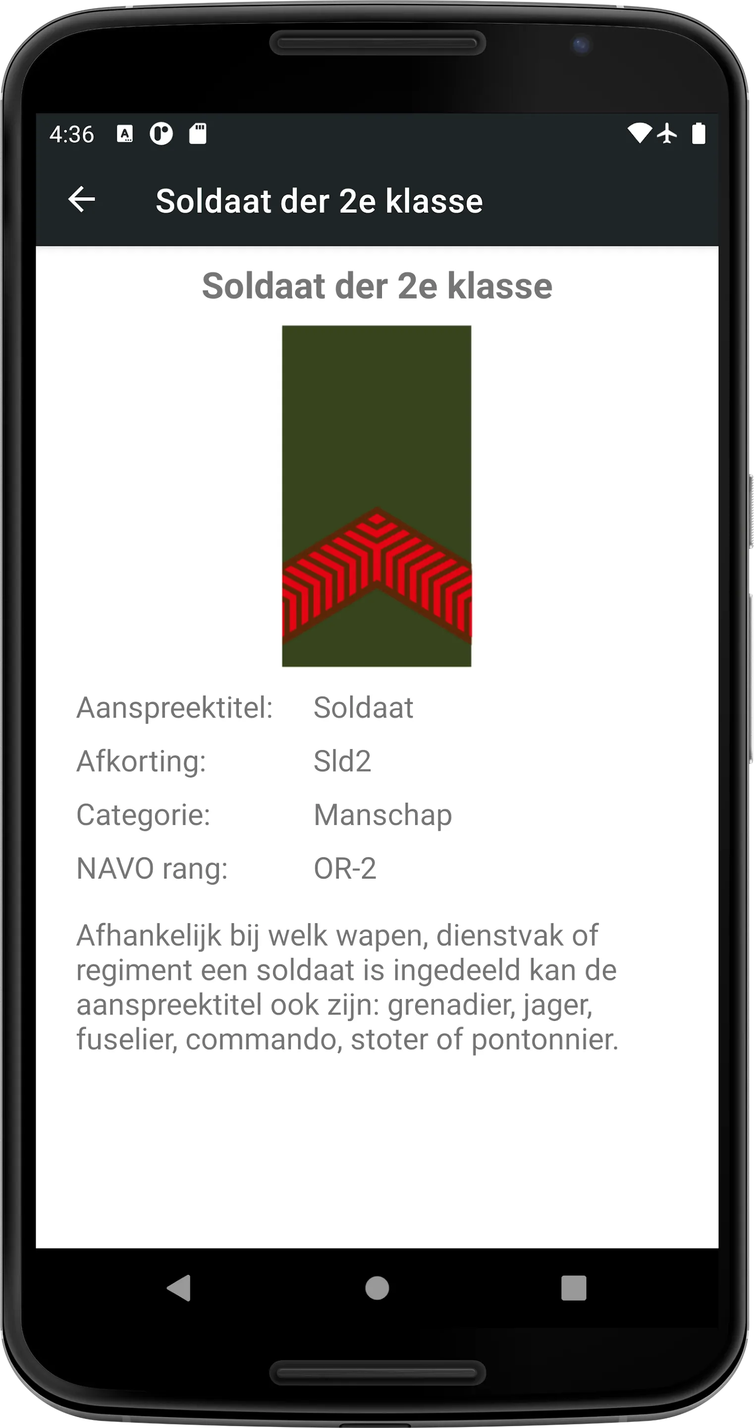 Militaire Rangen Nederland | Indus Appstore | Screenshot