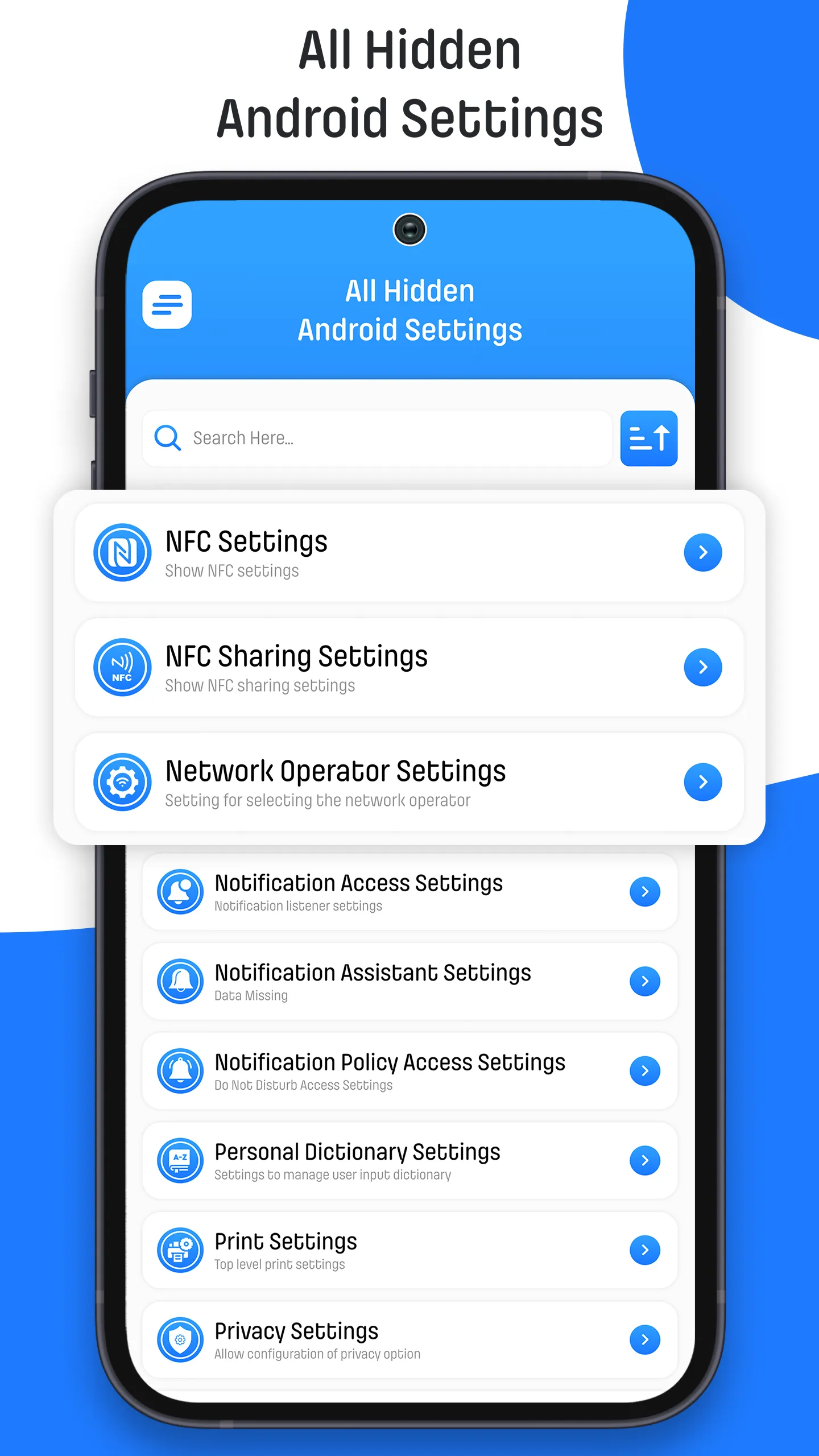 Android Hidden All Setting App | Indus Appstore | Screenshot