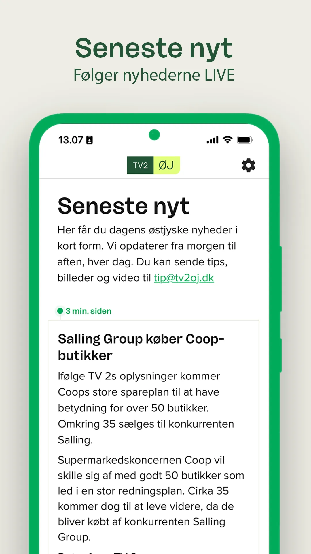 TV2 ØSTJYLLAND – nyheder og tv | Indus Appstore | Screenshot