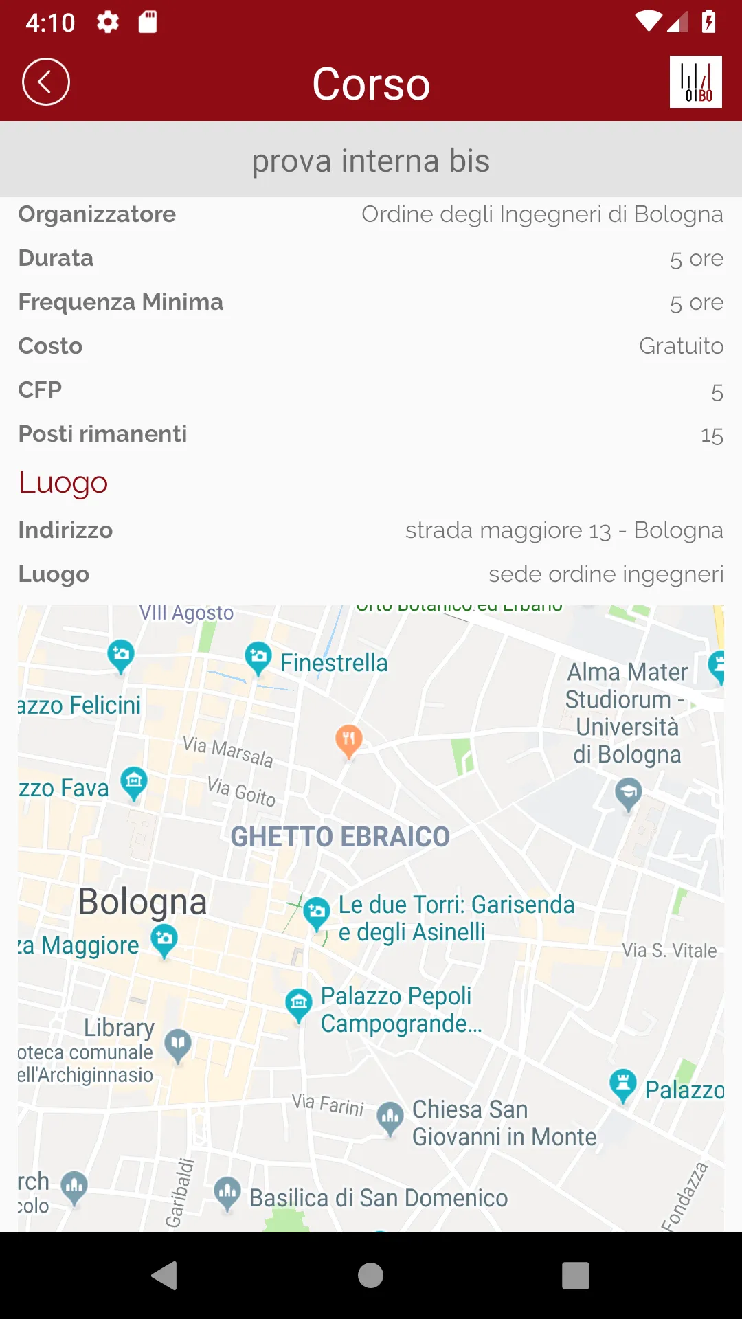 Ordine Ingegneri Bologna | Indus Appstore | Screenshot