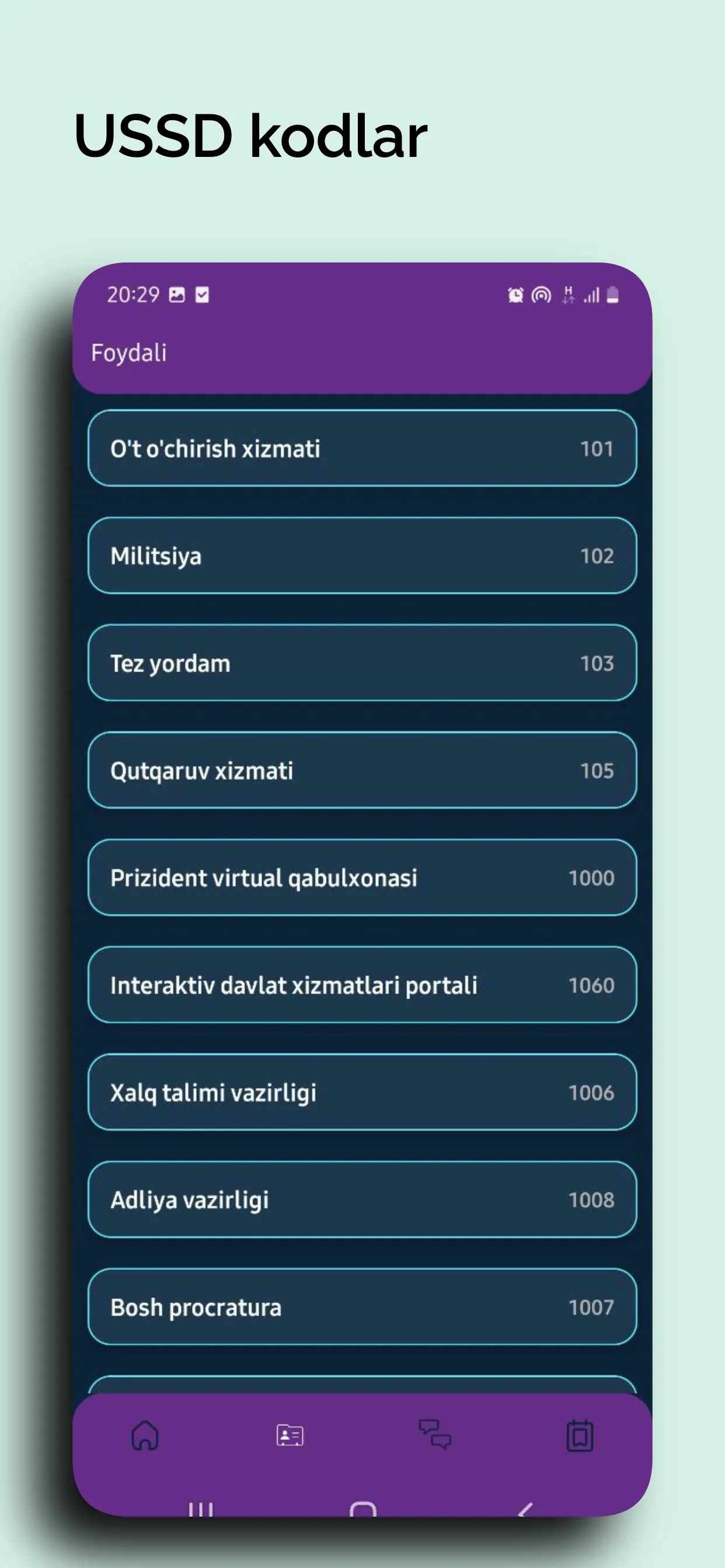 Kerakli Ussd kodlar | Indus Appstore | Screenshot