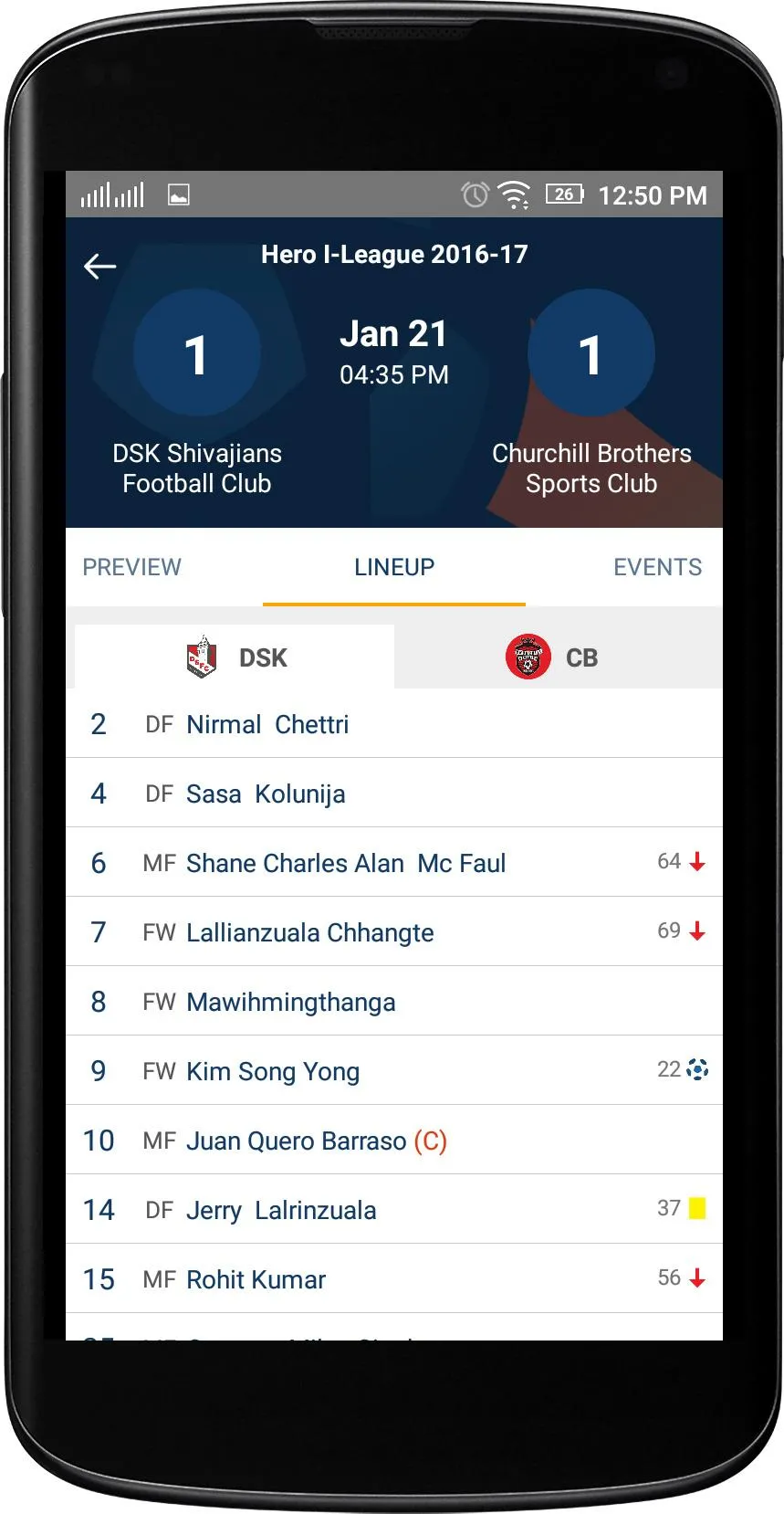 I-League Official | Indus Appstore | Screenshot