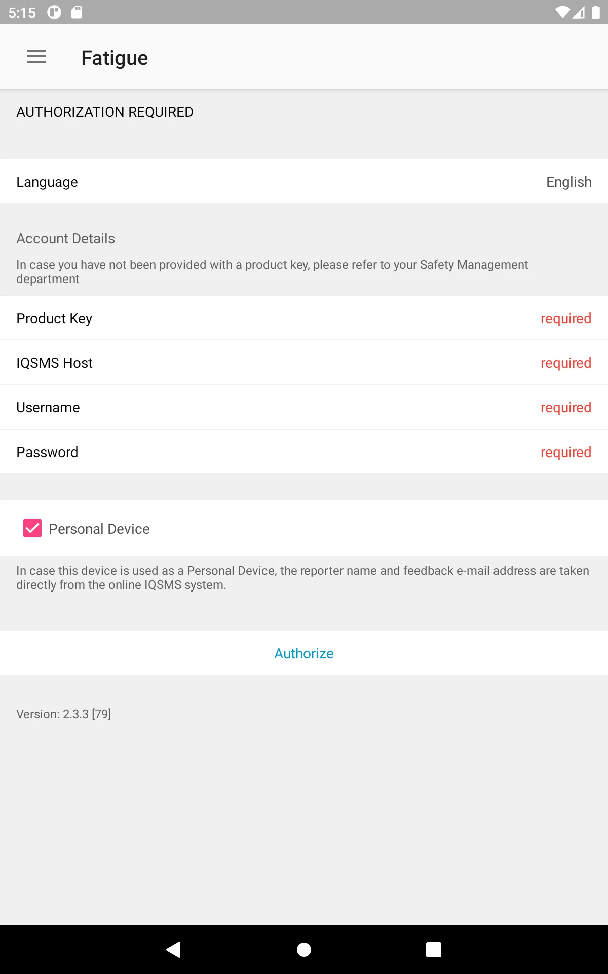 IQSMS Fatigue | Indus Appstore | Screenshot