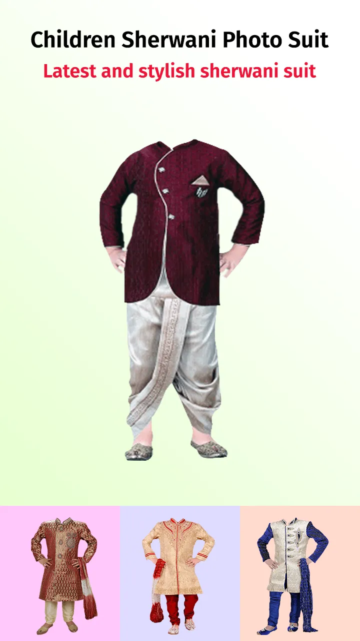 Children Shervani Photo Suit | Indus Appstore | Screenshot