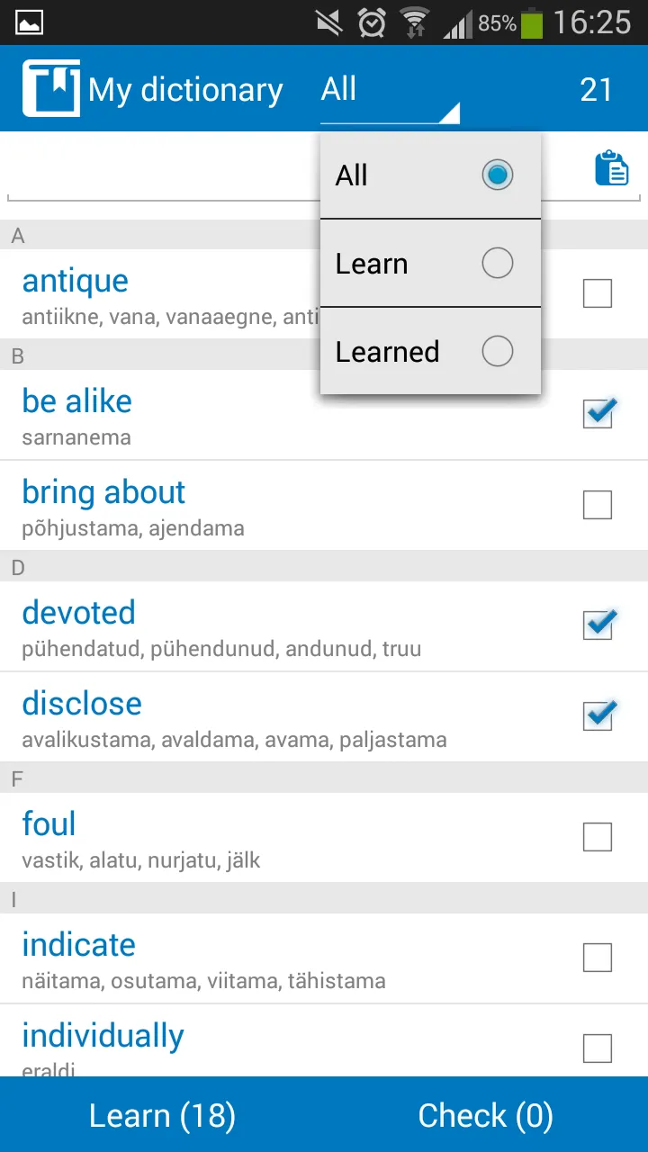 Estonian - English dictionary | Indus Appstore | Screenshot