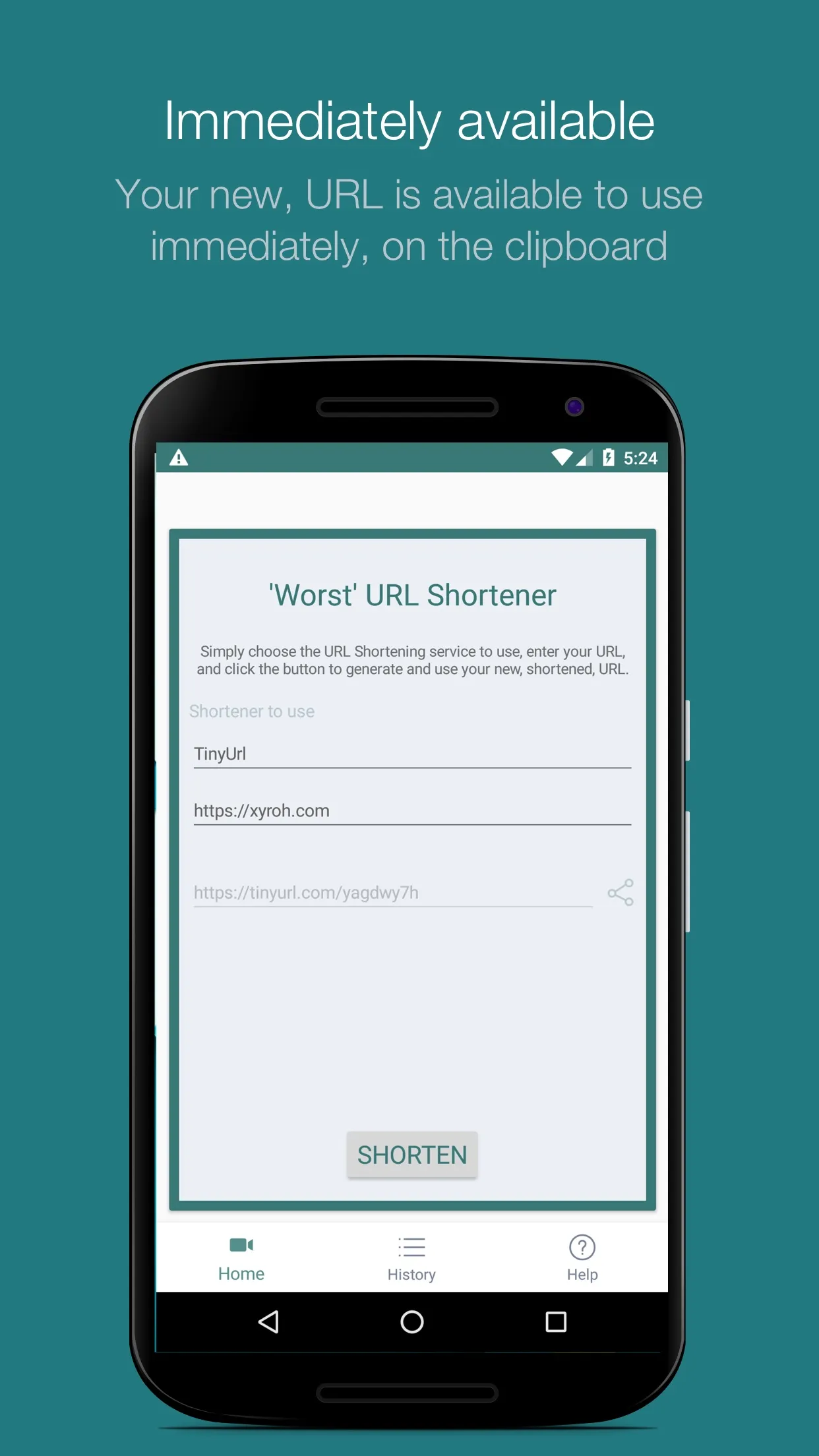 'Worst' URL Shortener | Indus Appstore | Screenshot