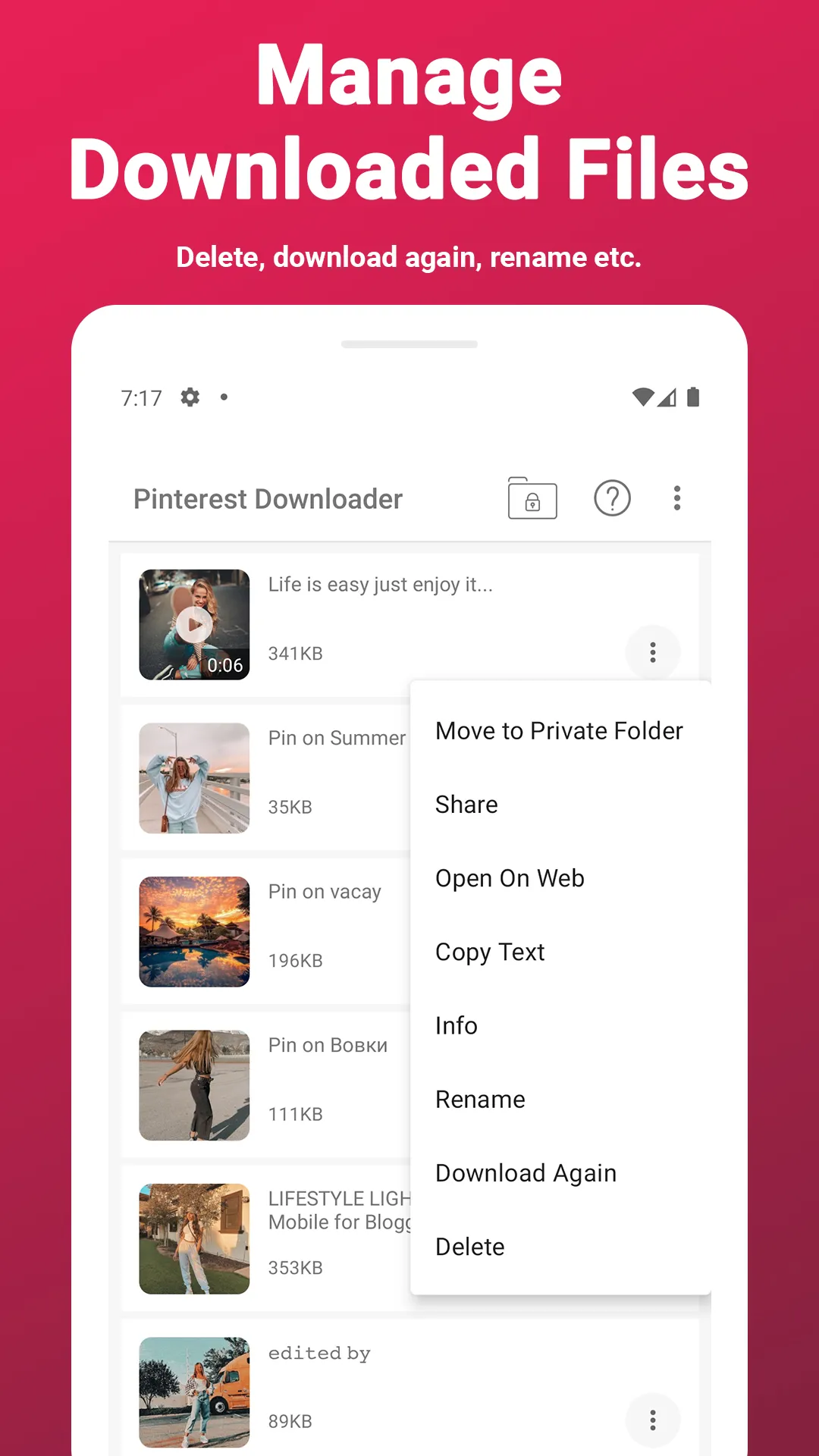 Video Downloader For Pinterest | Indus Appstore | Screenshot