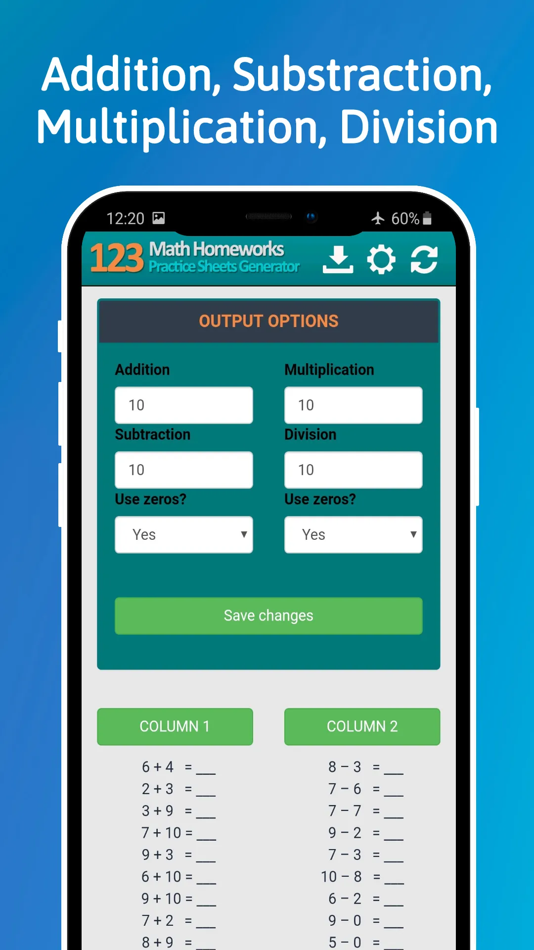 123 Math Homework - Worksheets | Indus Appstore | Screenshot