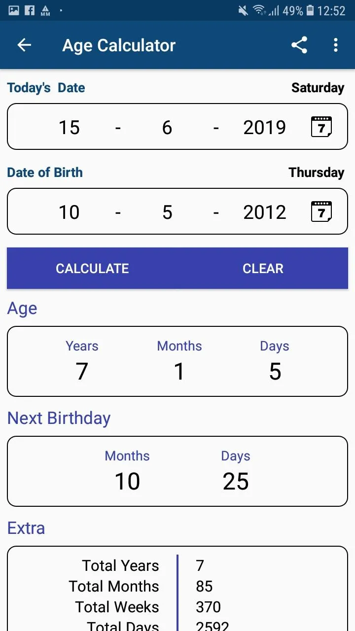 Age & Date Calculator | Indus Appstore | Screenshot