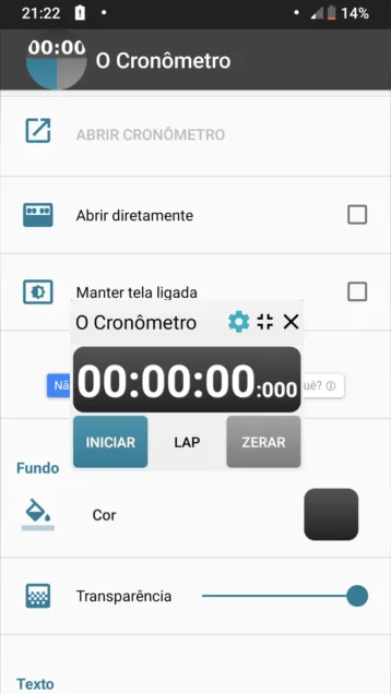 O Cronometro flutuante | Indus Appstore | Screenshot