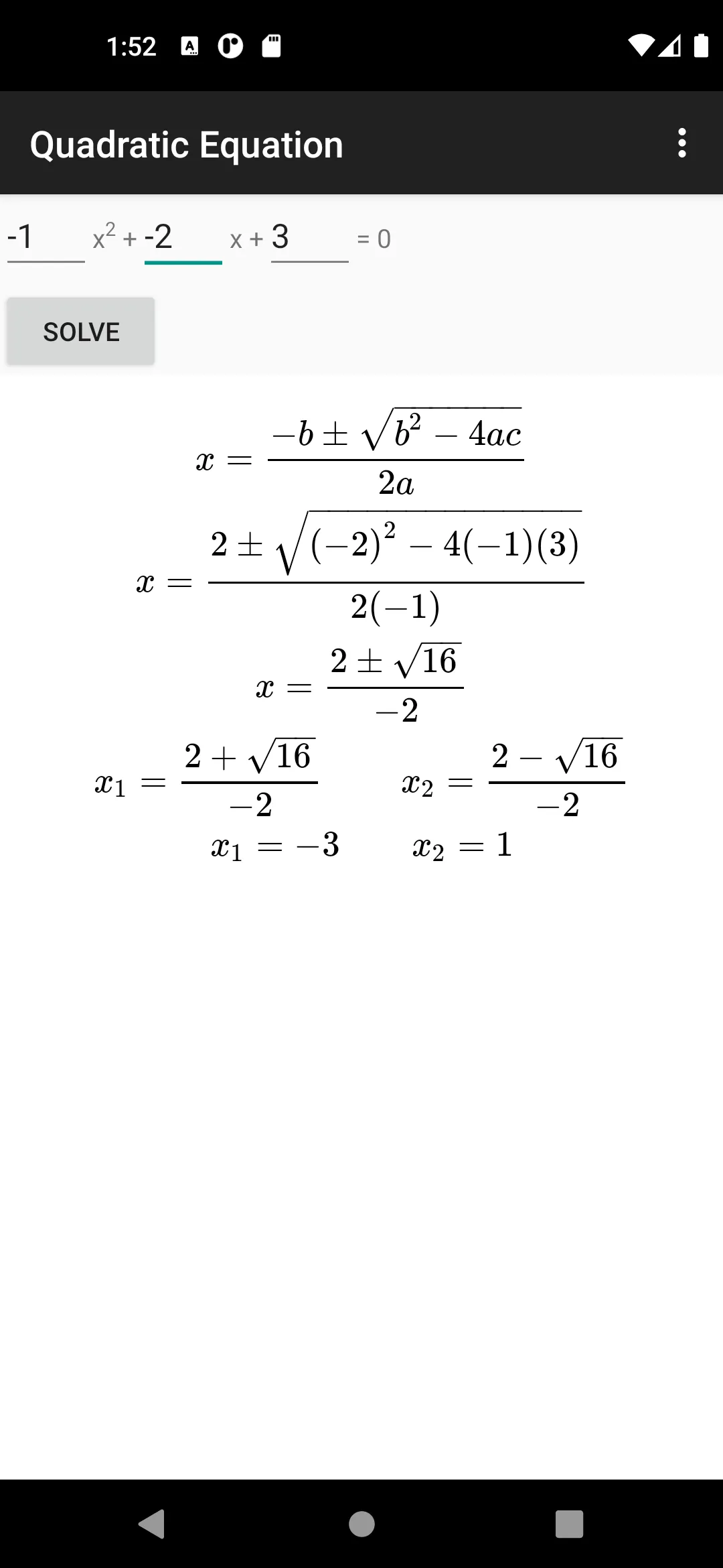 Quadratic Equation | Indus Appstore | Screenshot