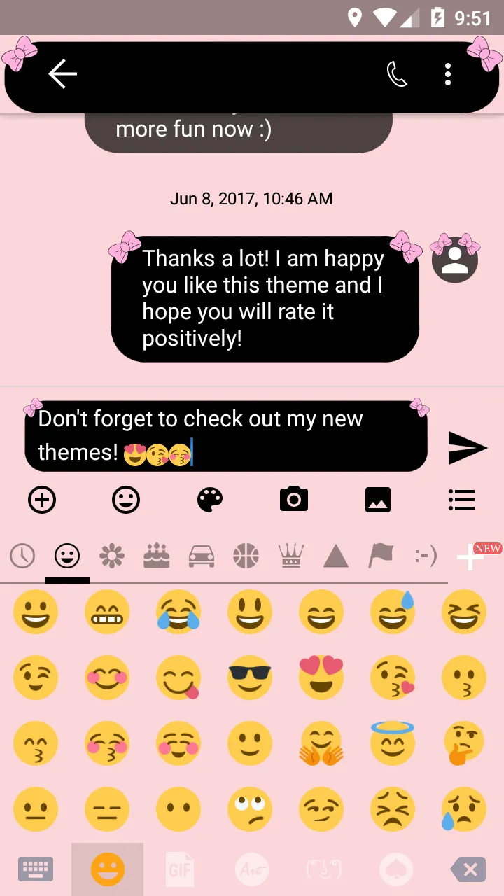 SMS Messages Bow Pink Pastel | Indus Appstore | Screenshot