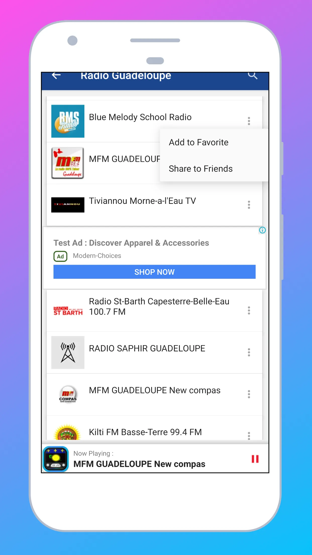 Radio Guadeloupe: Radio online | Indus Appstore | Screenshot