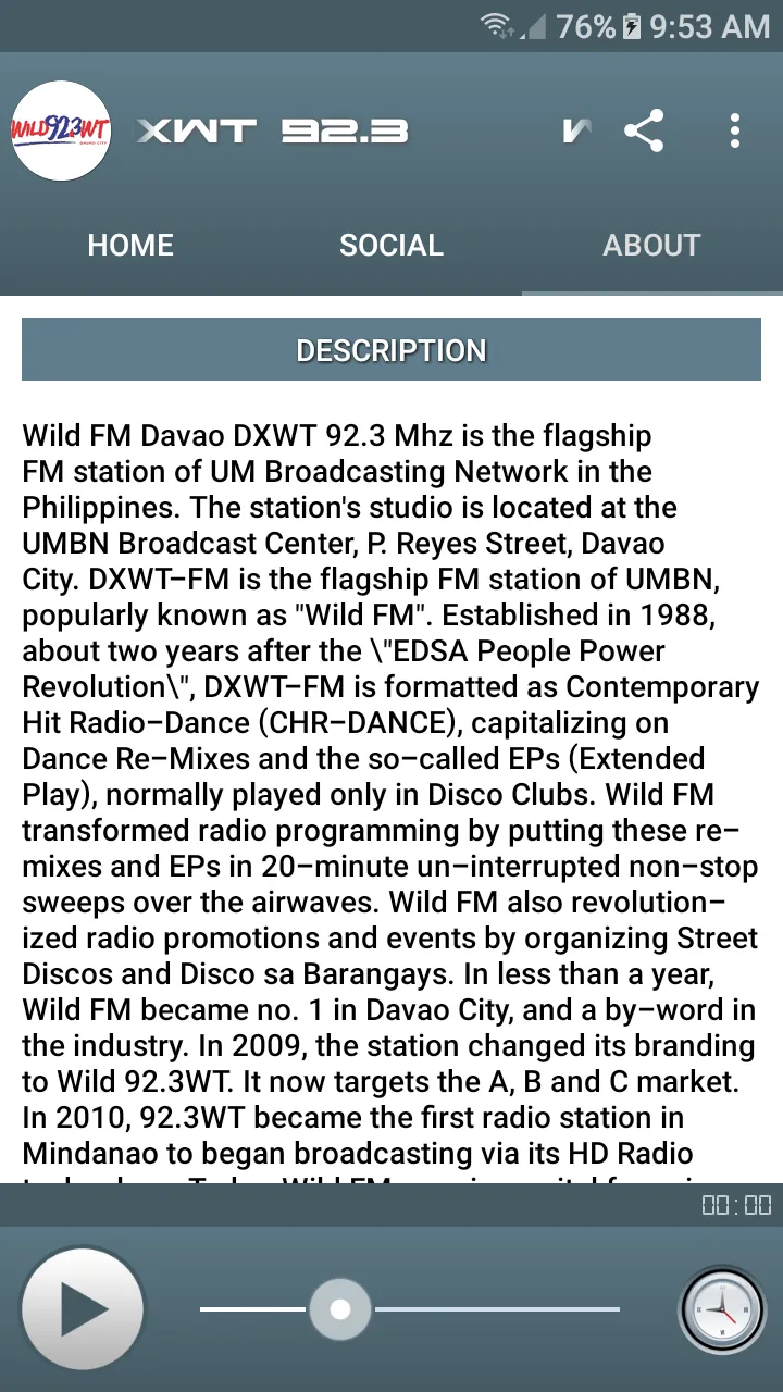 Wild FM Davao 92.3 MHz | Indus Appstore | Screenshot