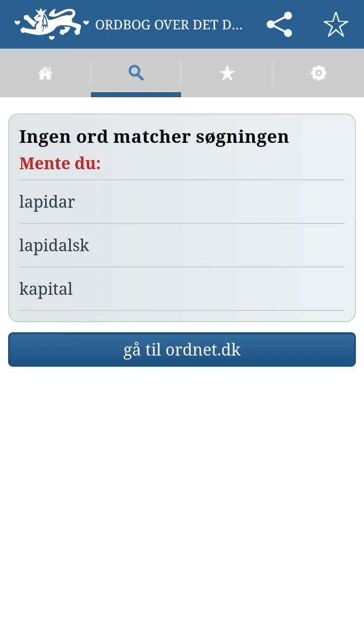 Ordbog over det danske Sprog | Indus Appstore | Screenshot