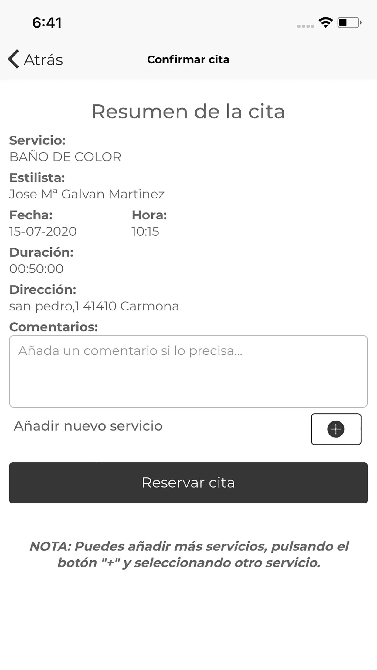 Galvan Peluqueros | Indus Appstore | Screenshot