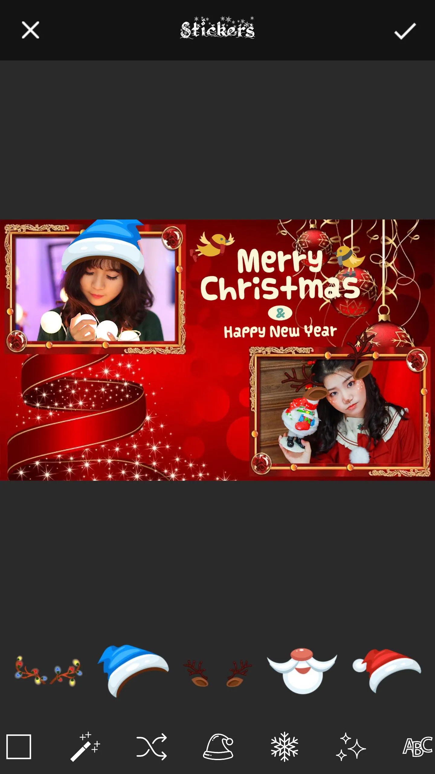 Christmas Dual Photo Frames | Indus Appstore | Screenshot