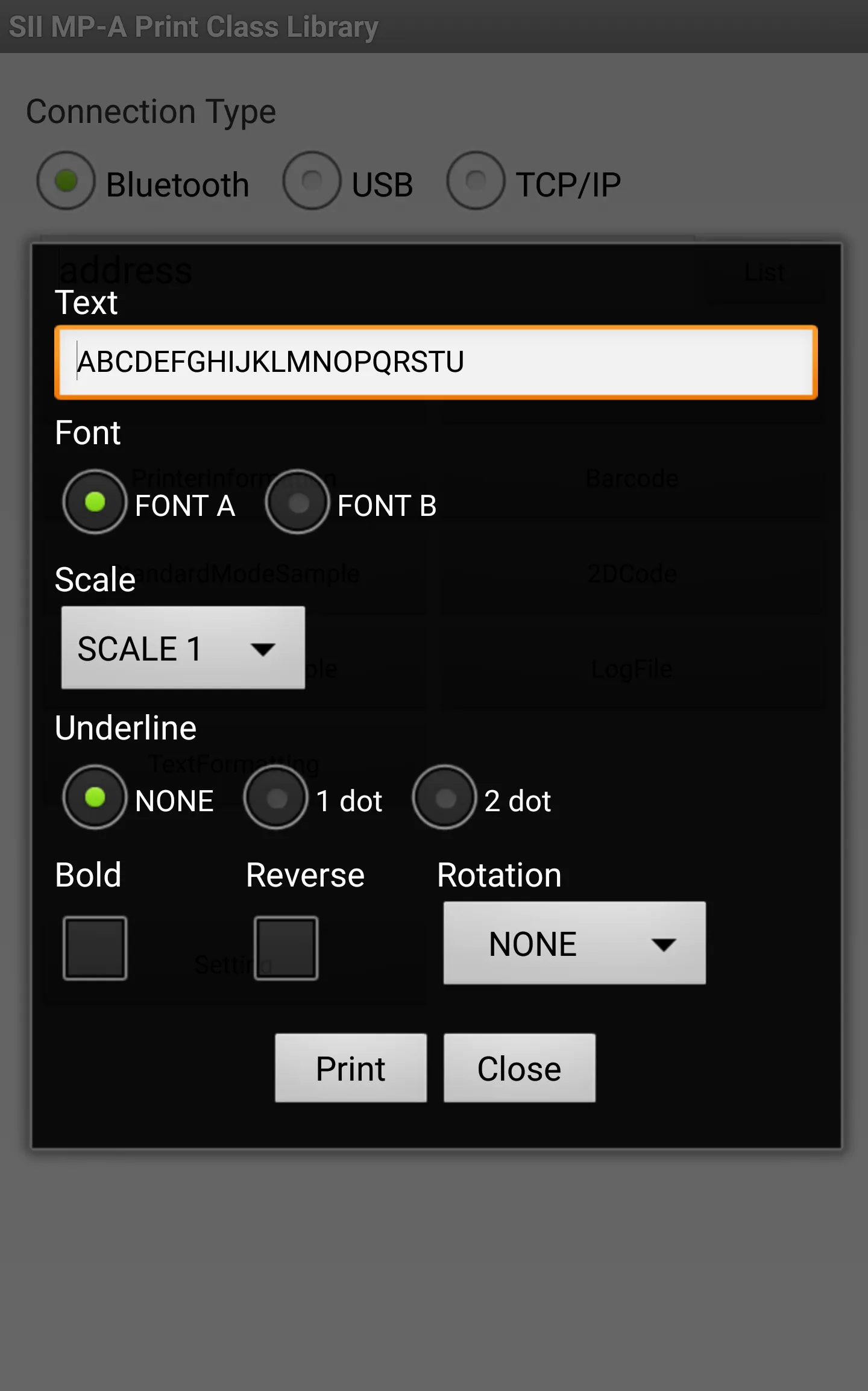 SII MP-A Print Class Library | Indus Appstore | Screenshot