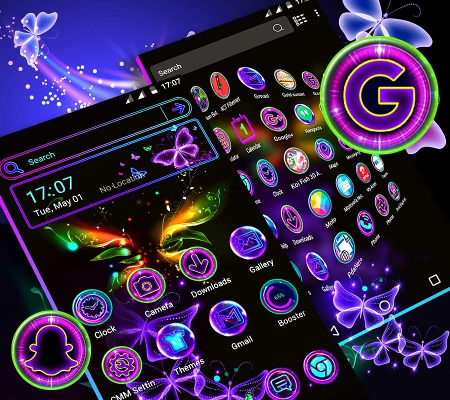 Glow Butterfly Launcher Theme | Indus Appstore | Screenshot