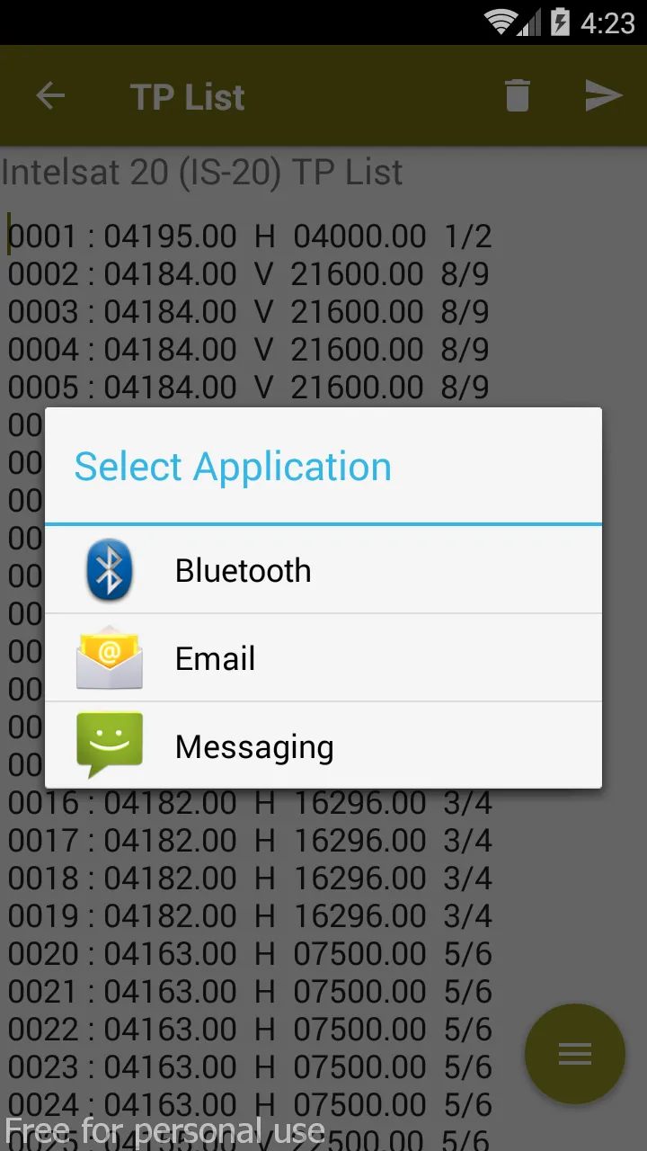 Intelsat Frequency List | Indus Appstore | Screenshot