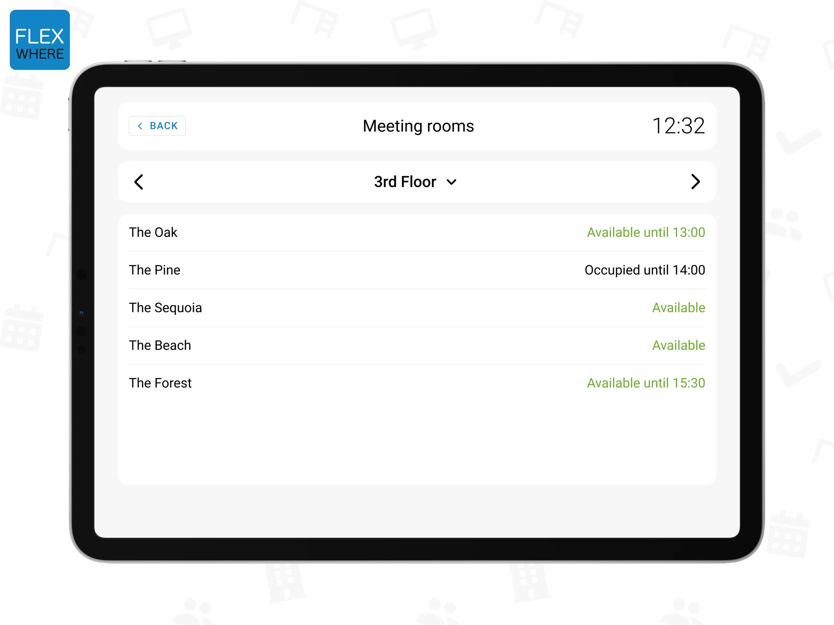 Flexwhere Meeting Room Display | Indus Appstore | Screenshot