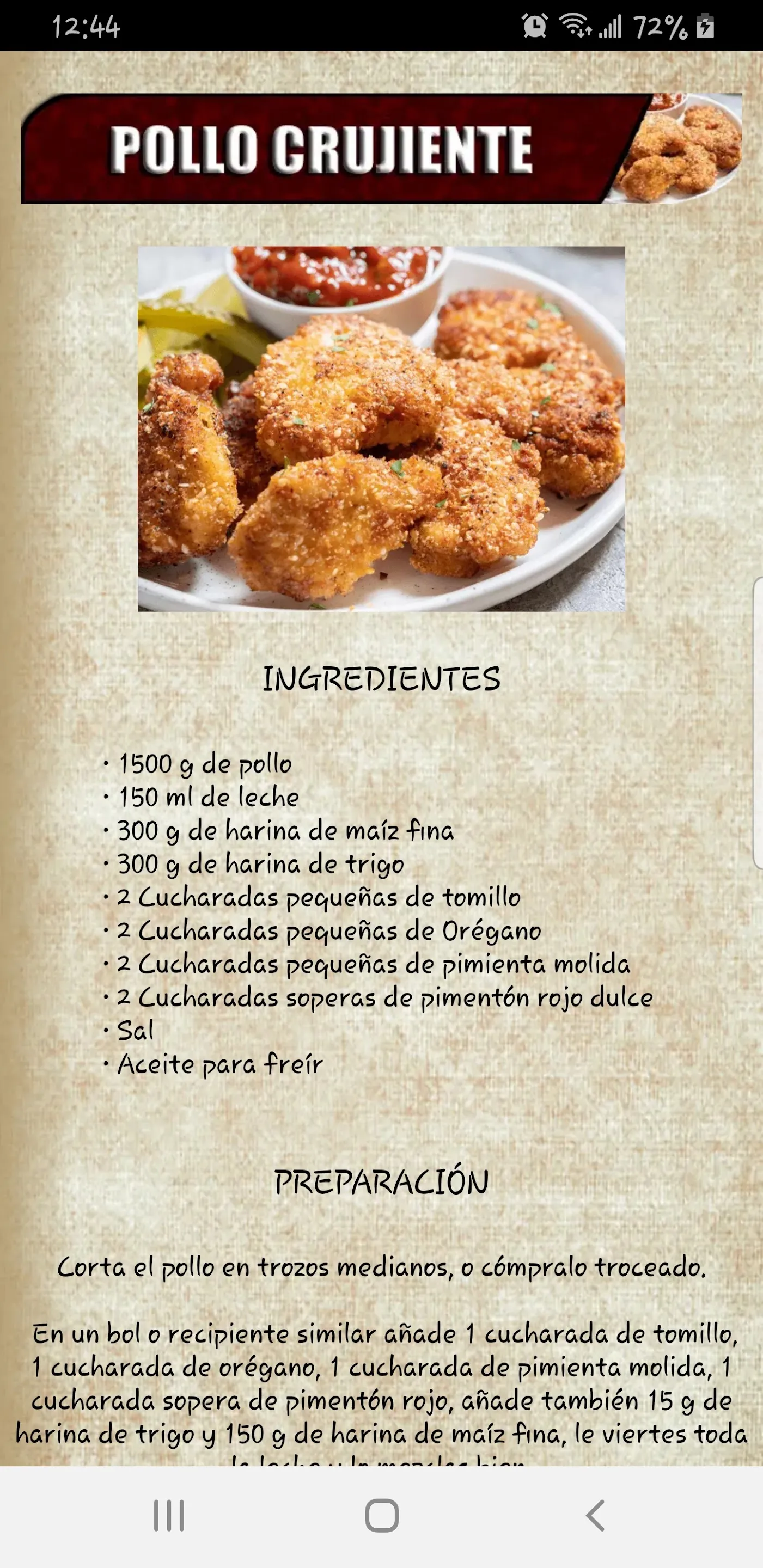 Recetas de Comida Casera | Indus Appstore | Screenshot