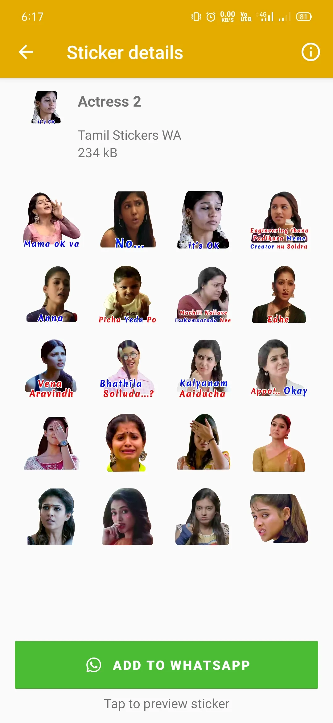 WASticker - Tamil Stickers | Indus Appstore | Screenshot