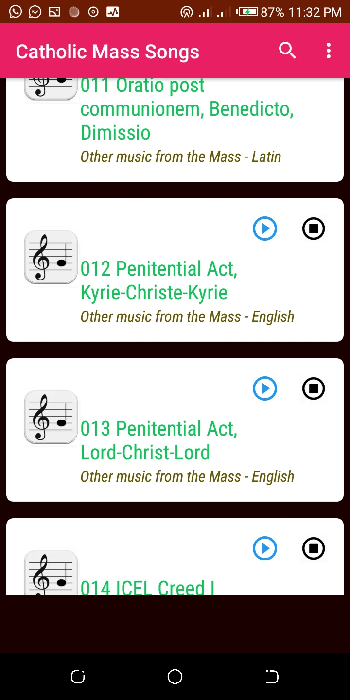 Catholic Mass Songs | Indus Appstore | Screenshot