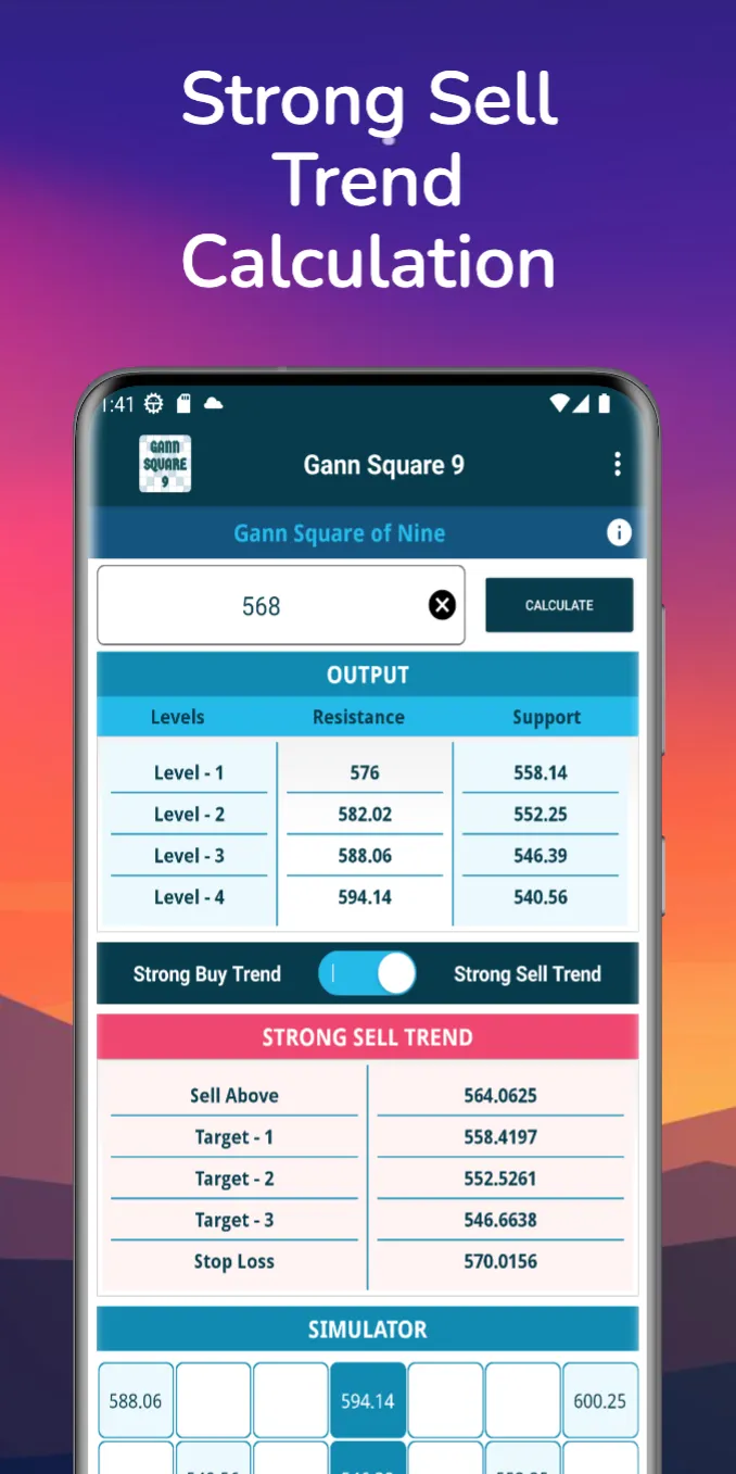 Gann Square 9 Calculator | Indus Appstore | Screenshot