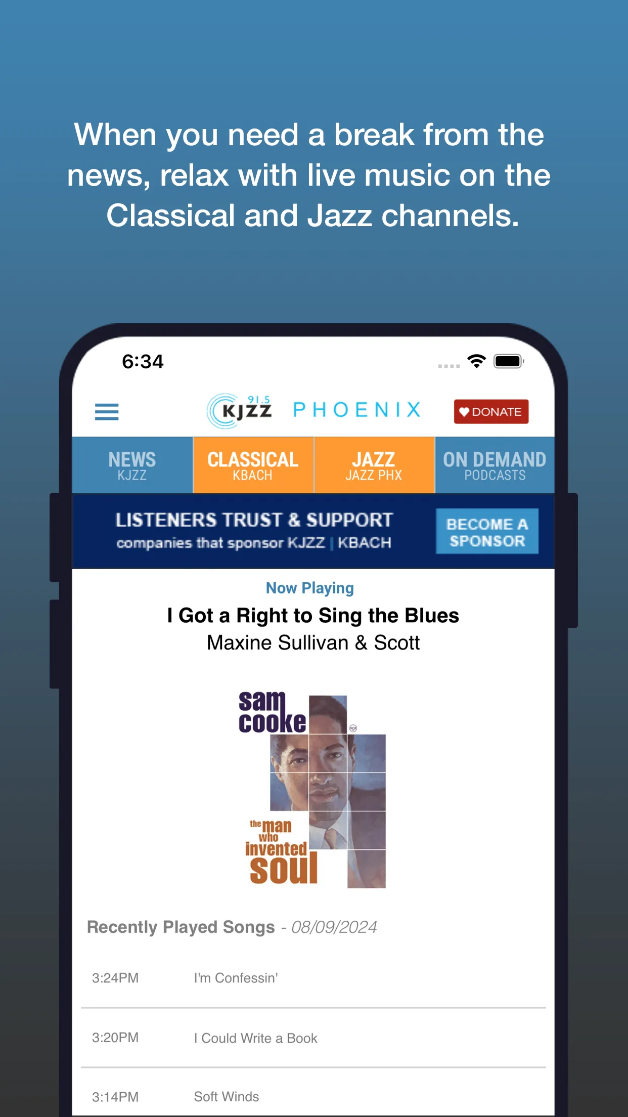 KJZZ Phoenix | Indus Appstore | Screenshot