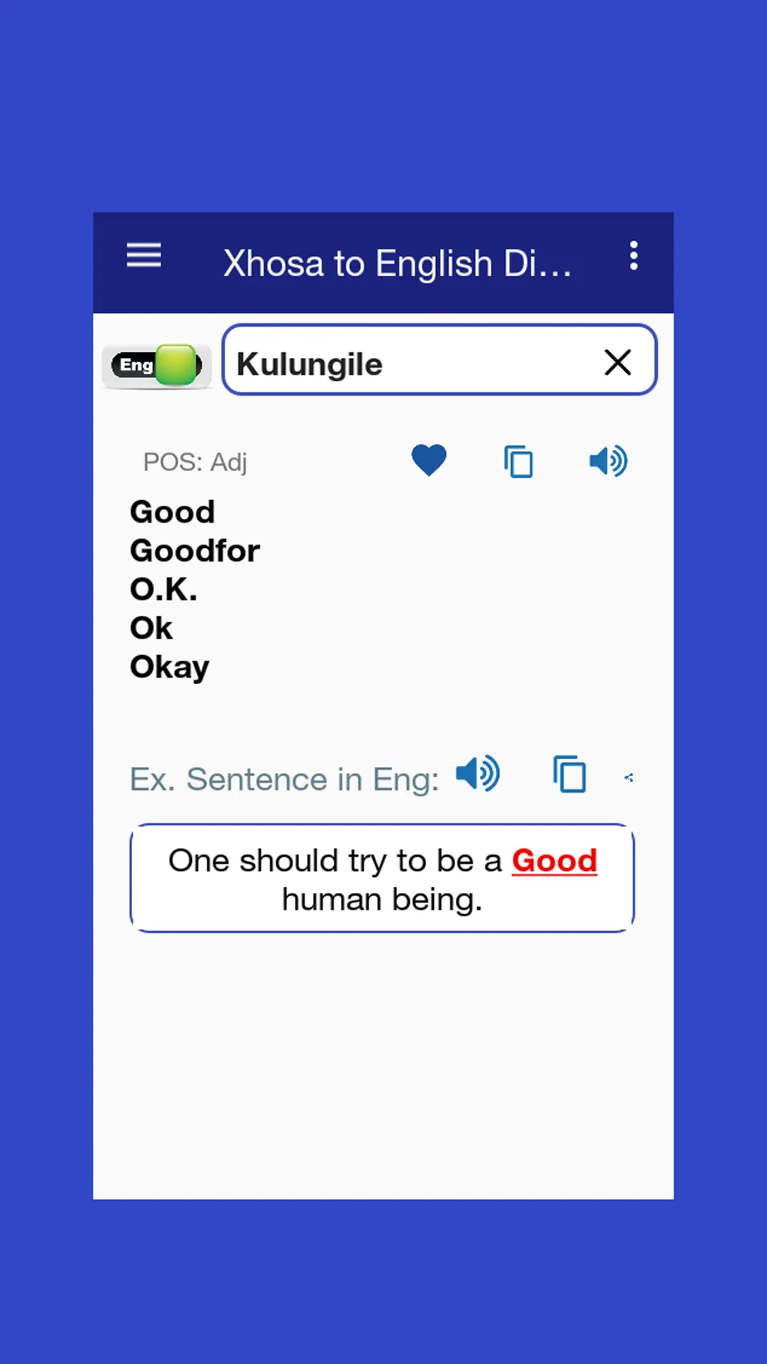 English to Xhosa Dictionary | Indus Appstore | Screenshot