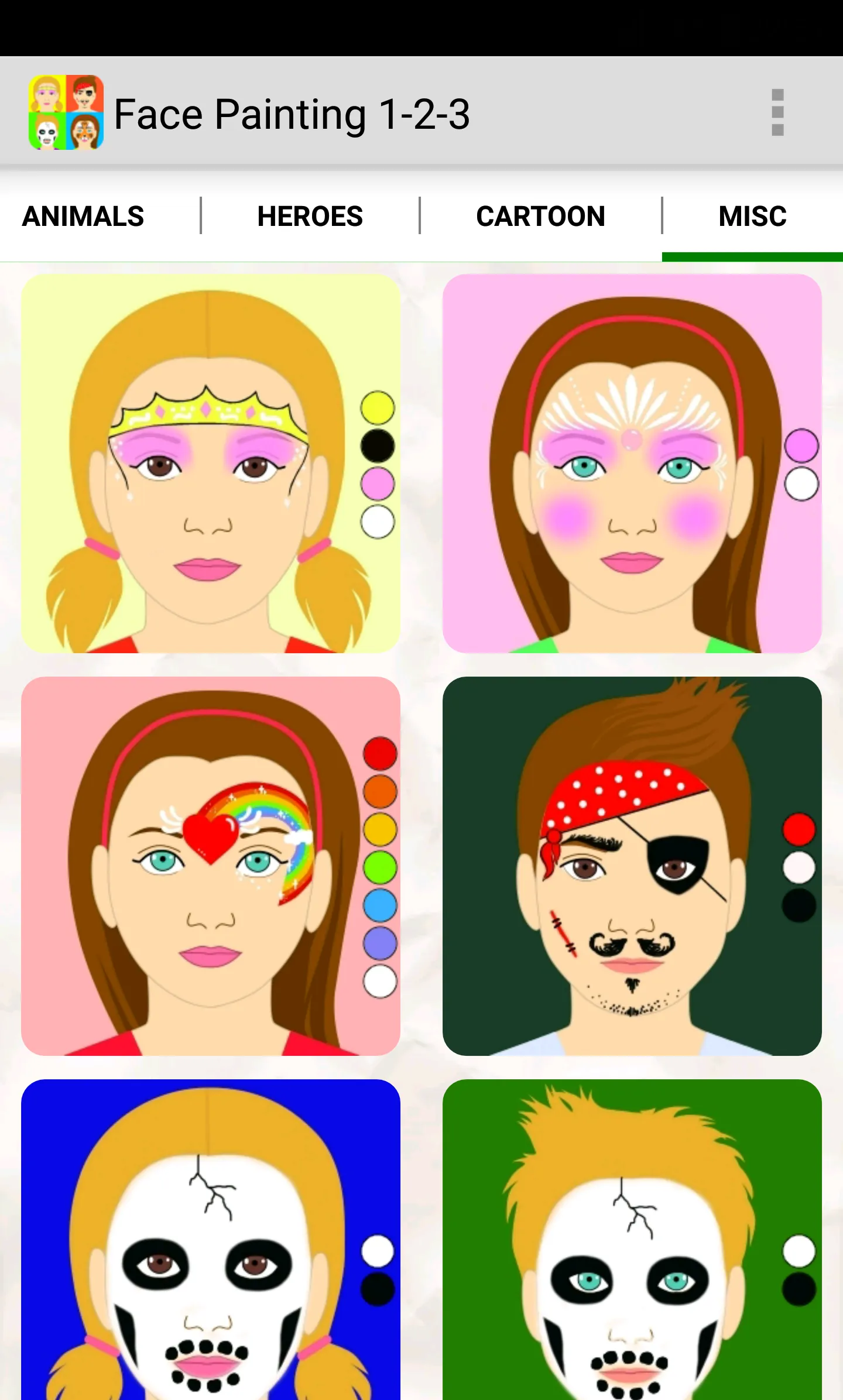 Face Painting 1-2-3 | Indus Appstore | Screenshot