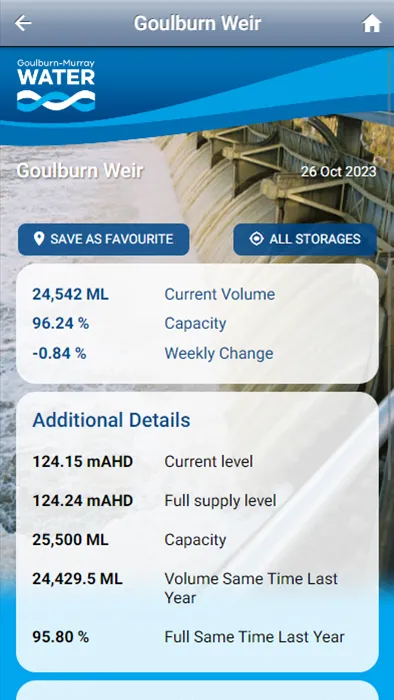 Goulburn Murray Water Mobile | Indus Appstore | Screenshot