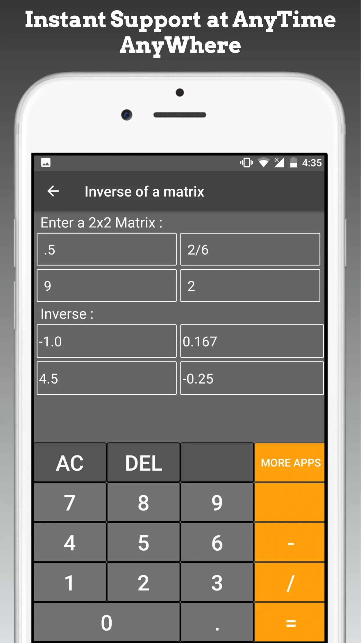 Matrix Inversion Calculator | Indus Appstore | Screenshot