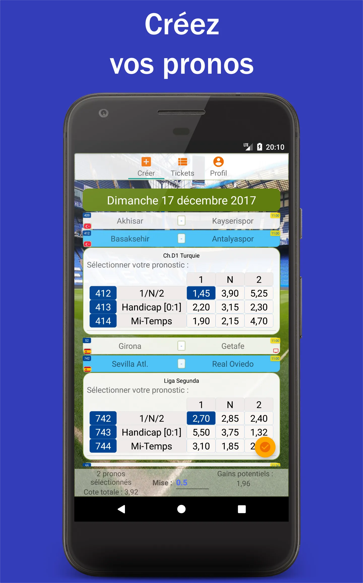 Pronostics foot! | Indus Appstore | Screenshot