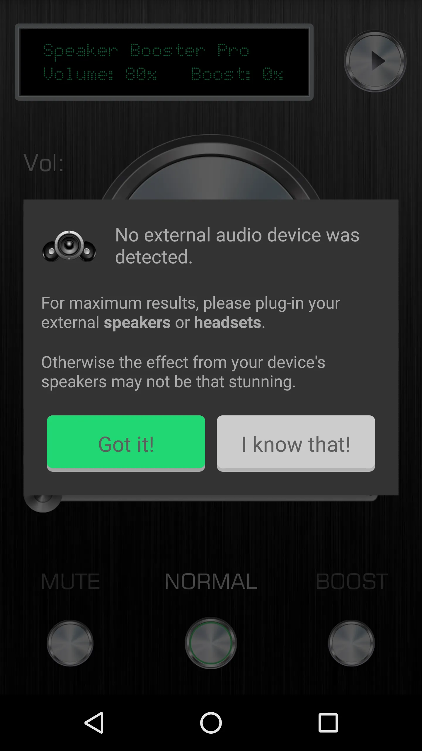 Speaker Booster Black Edition | Indus Appstore | Screenshot