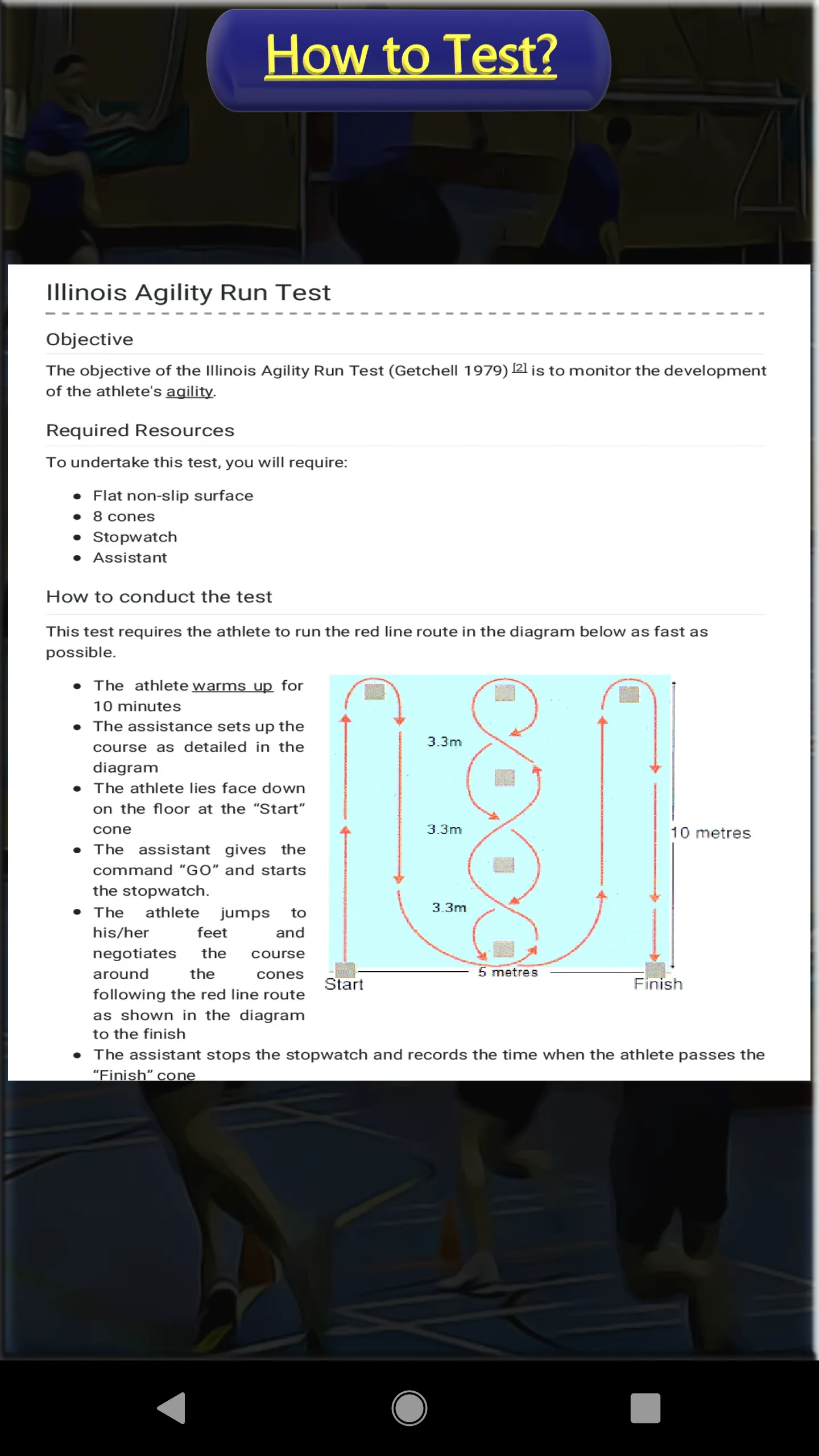 Illinois Agility Test | Indus Appstore | Screenshot