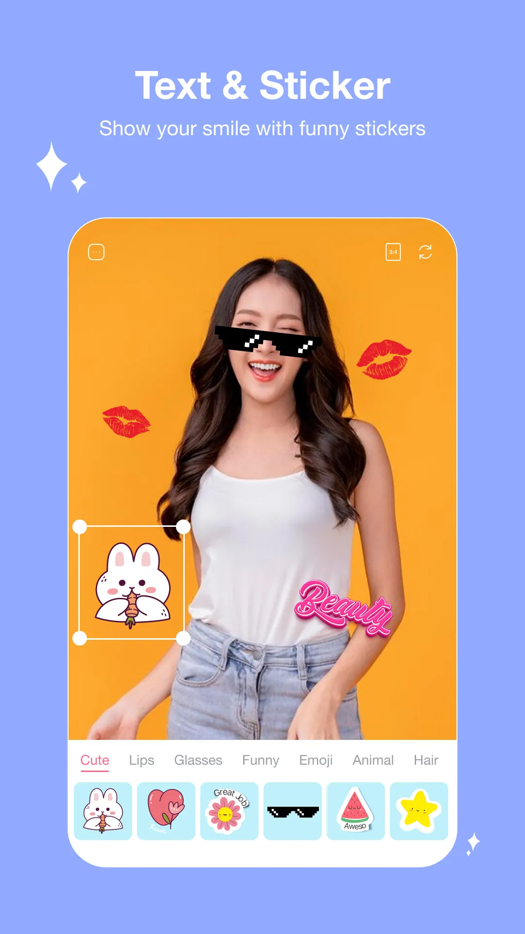 Sweet Beauty & Camera Sticker | Indus Appstore | Screenshot
