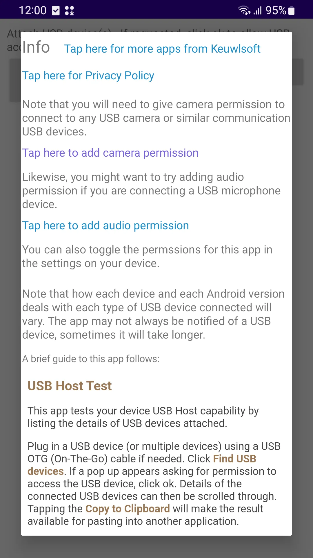 USB Host Test | Indus Appstore | Screenshot