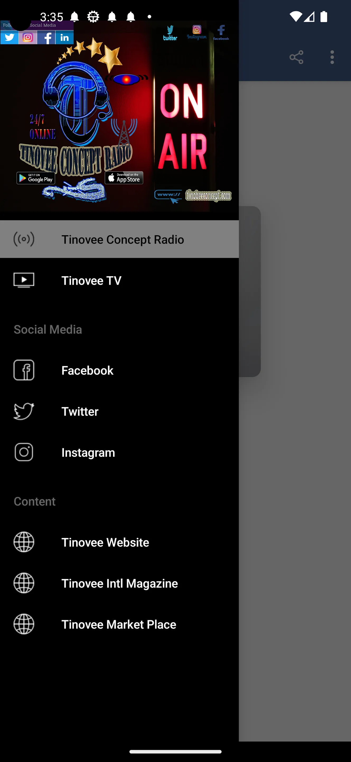 Tinovee Concept Radio | Indus Appstore | Screenshot