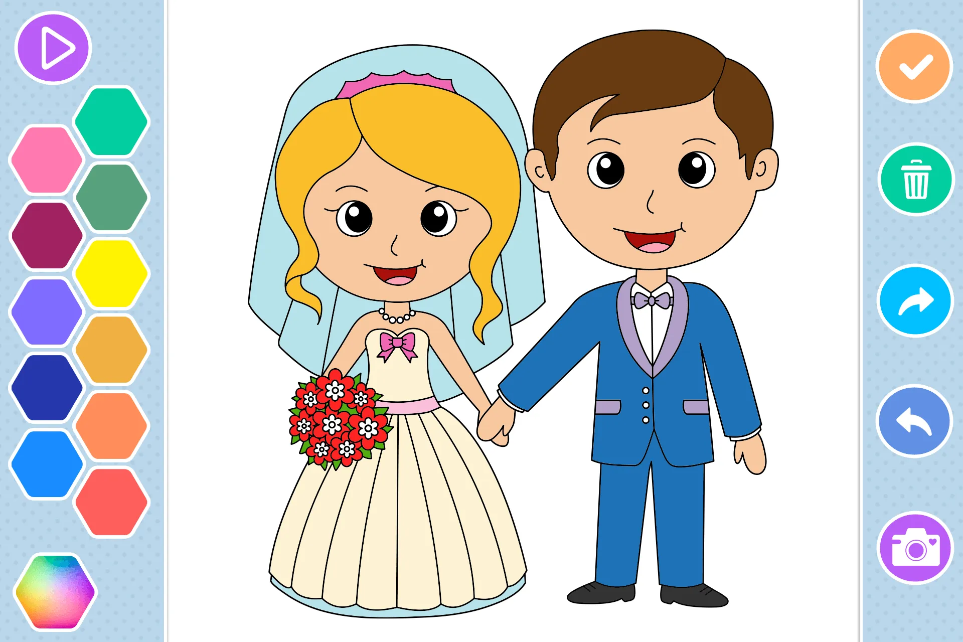 Bride & Groom Wedding Coloring | Indus Appstore | Screenshot