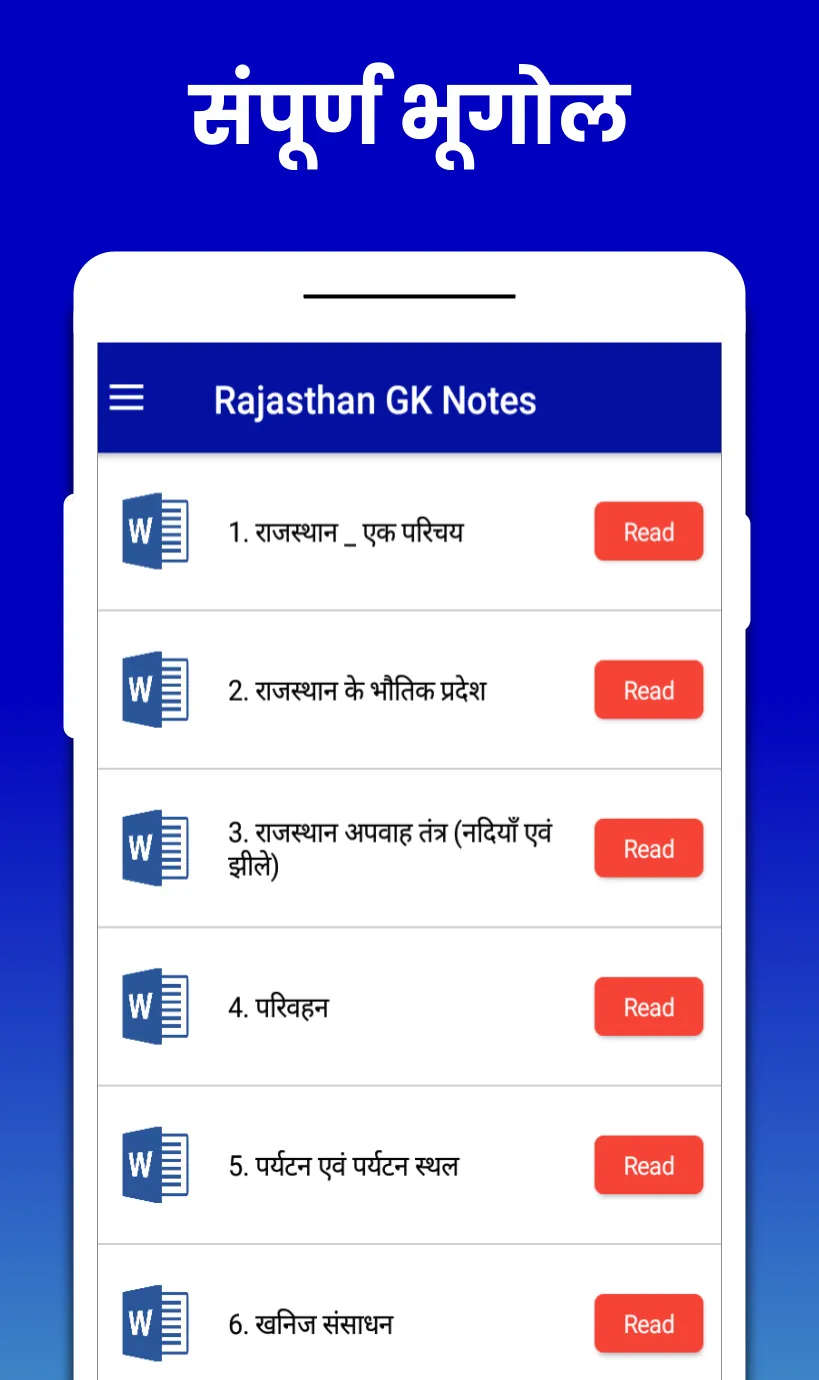 Rajasthan GK Notes (in Hindi) | Indus Appstore | Screenshot