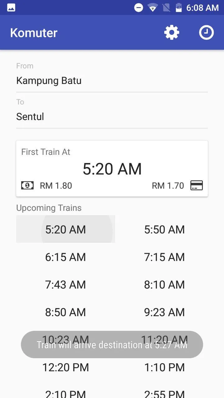 Komuter - KTM Timetable | Indus Appstore | Screenshot